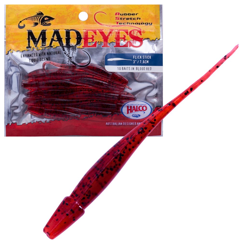 HALCO MadEyes Squid Scented RST Soft Lure FLICK STICK 3”