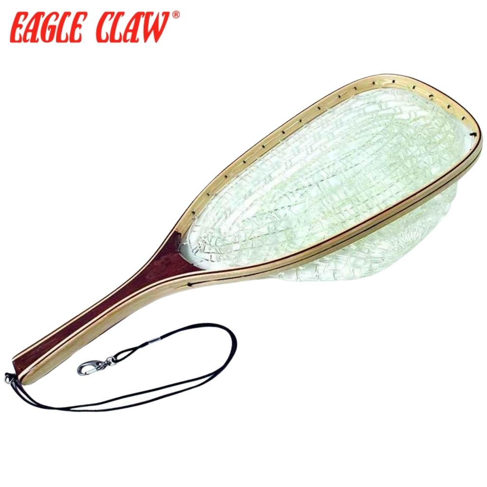 EAGLE CLAW Deluxe Wood Rubber Catch & Release Trout Net