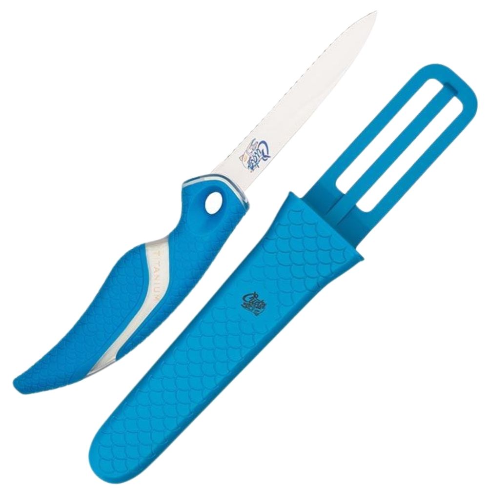 CUDA Titanium Bonded 3in Net Knife With Sheat And Micro-Scissors SET
